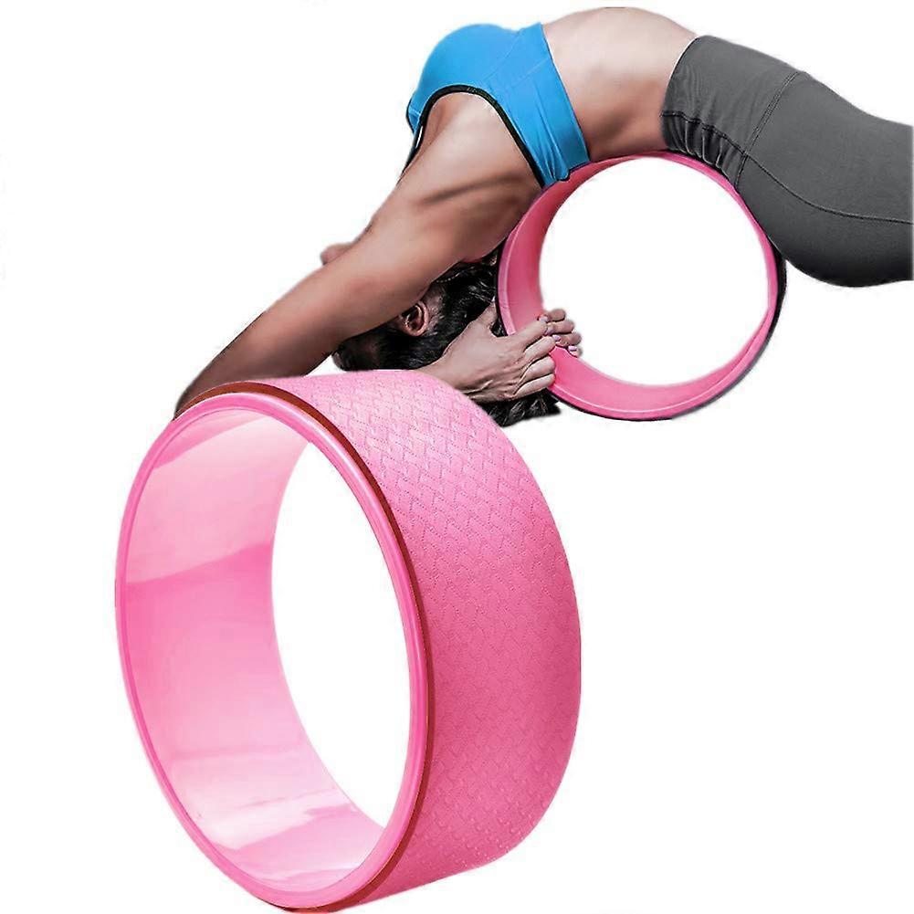 Yoga Wheel for Back Workout and Pilates - Pink Flexibility Ring for Stretching and Backbends, Durable Material