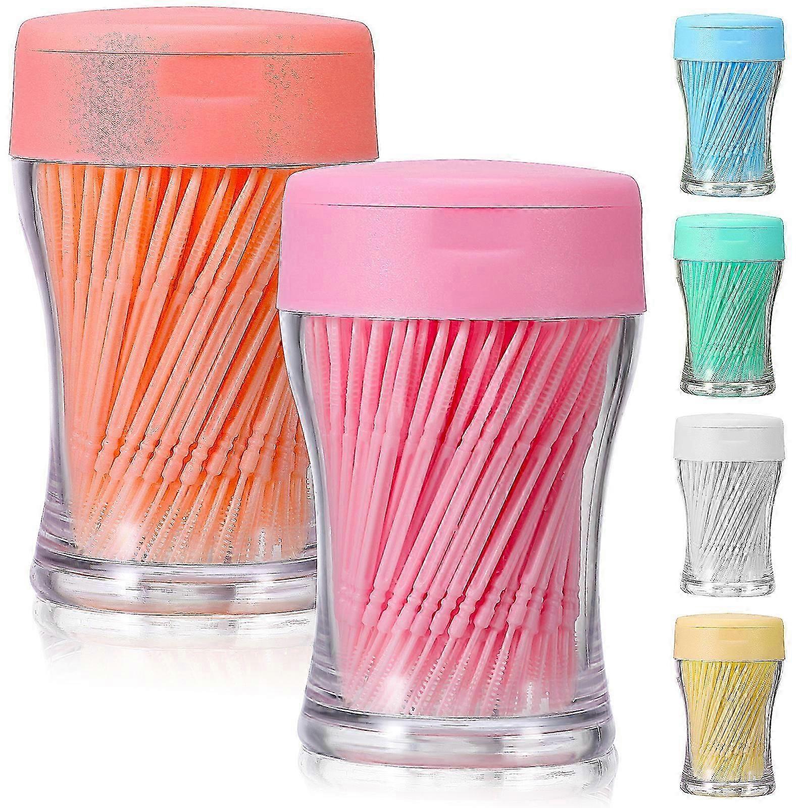 6 ボックス、ダブルエンドプラスチックつまようじ、歯のクリーニングとデンタルフロス用