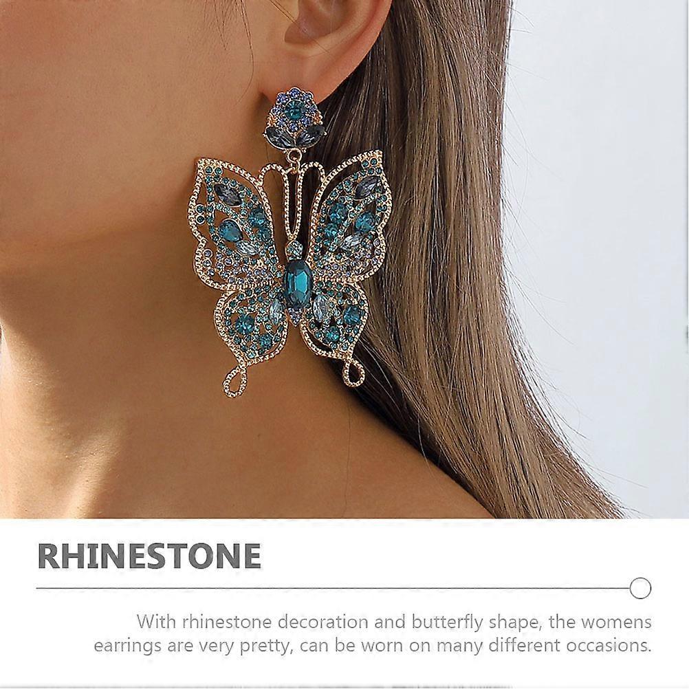 a polished product description based on your input:

 

**Vintage Butterfly Rhinestone Earrings for Women – Lightweight Studs with Hollow Design –