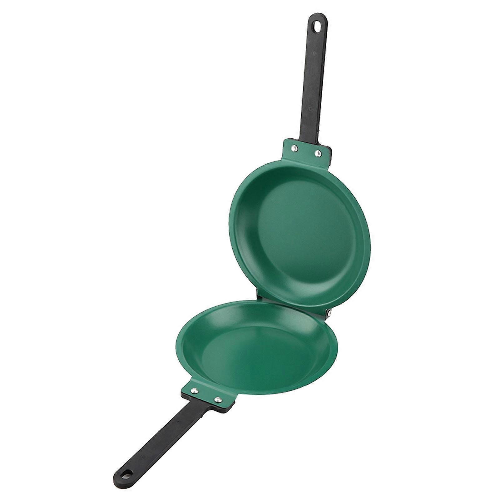 Double-sided frying pan with titanium steel coating and crepe maker