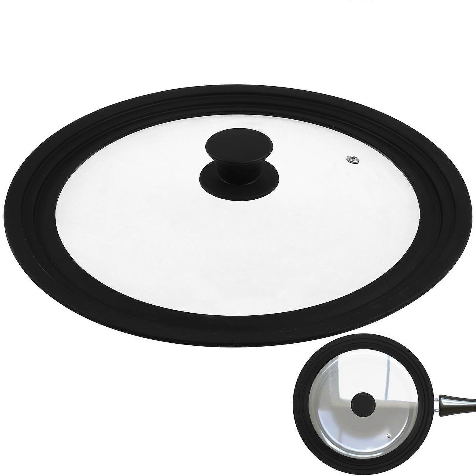 מכסה זכוכית אוניברסלי כיסוי סיר מחבת סיר זכוכית מחוסמת עגולה קל לניקוי 1 סט