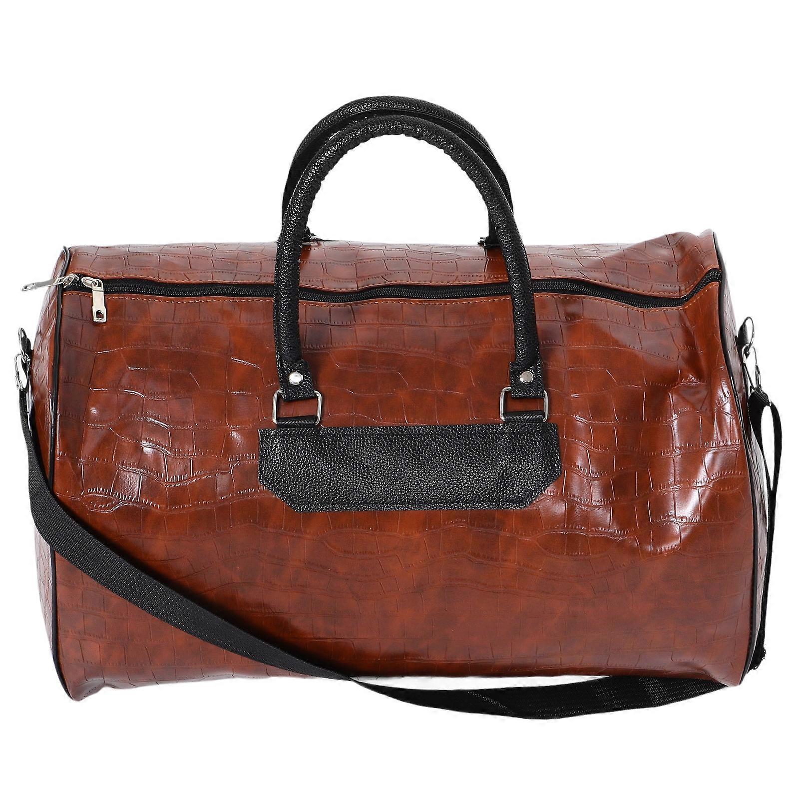 Spacious PU Fitness Bag for Travel Outdoor Use Stylish Business Handbag with Large CompartmentsReusable Organizer for Gym Short Trips