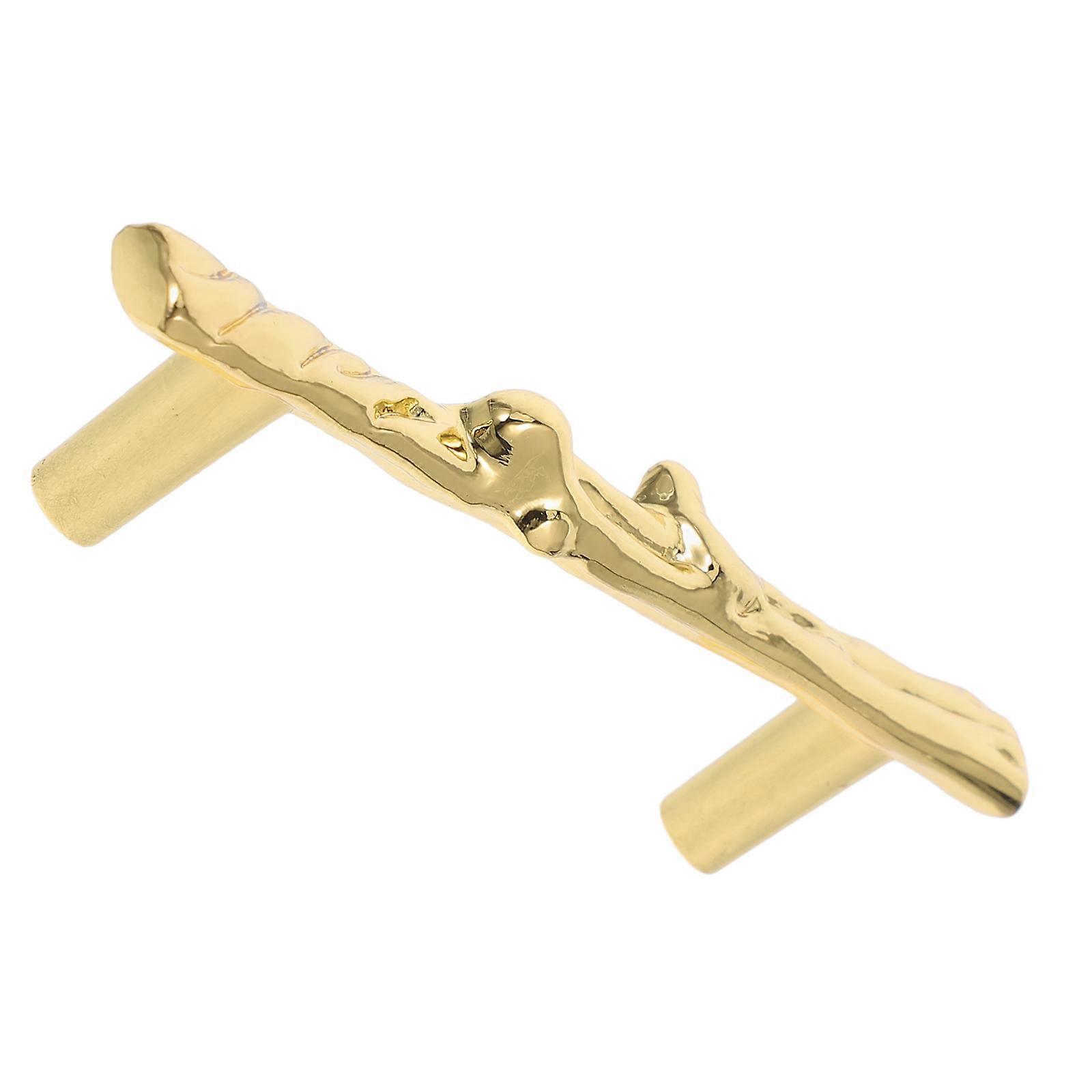 درج غصين يسحب خزانة ريفية مقبض خزائن المطبخ المصنوعة من سبائك الزنك ذهبية 10.50X3.00X1.50CM مرفق أثاث 1 قطعة