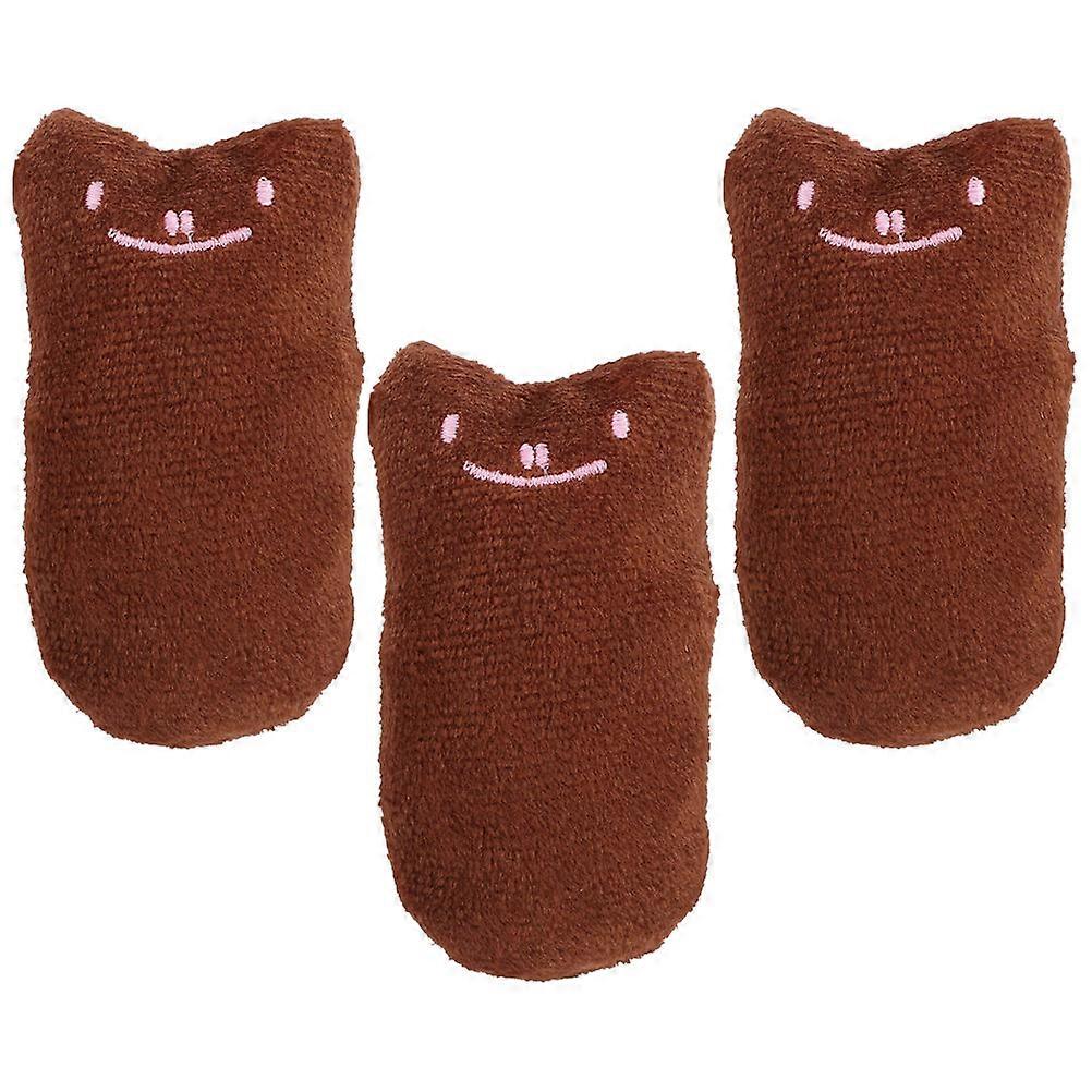 Pet Chewing Toy Cat Chew Toy Plush Material Dark Brown 8.50X4.00X3.00CM Chewing 3Pcs