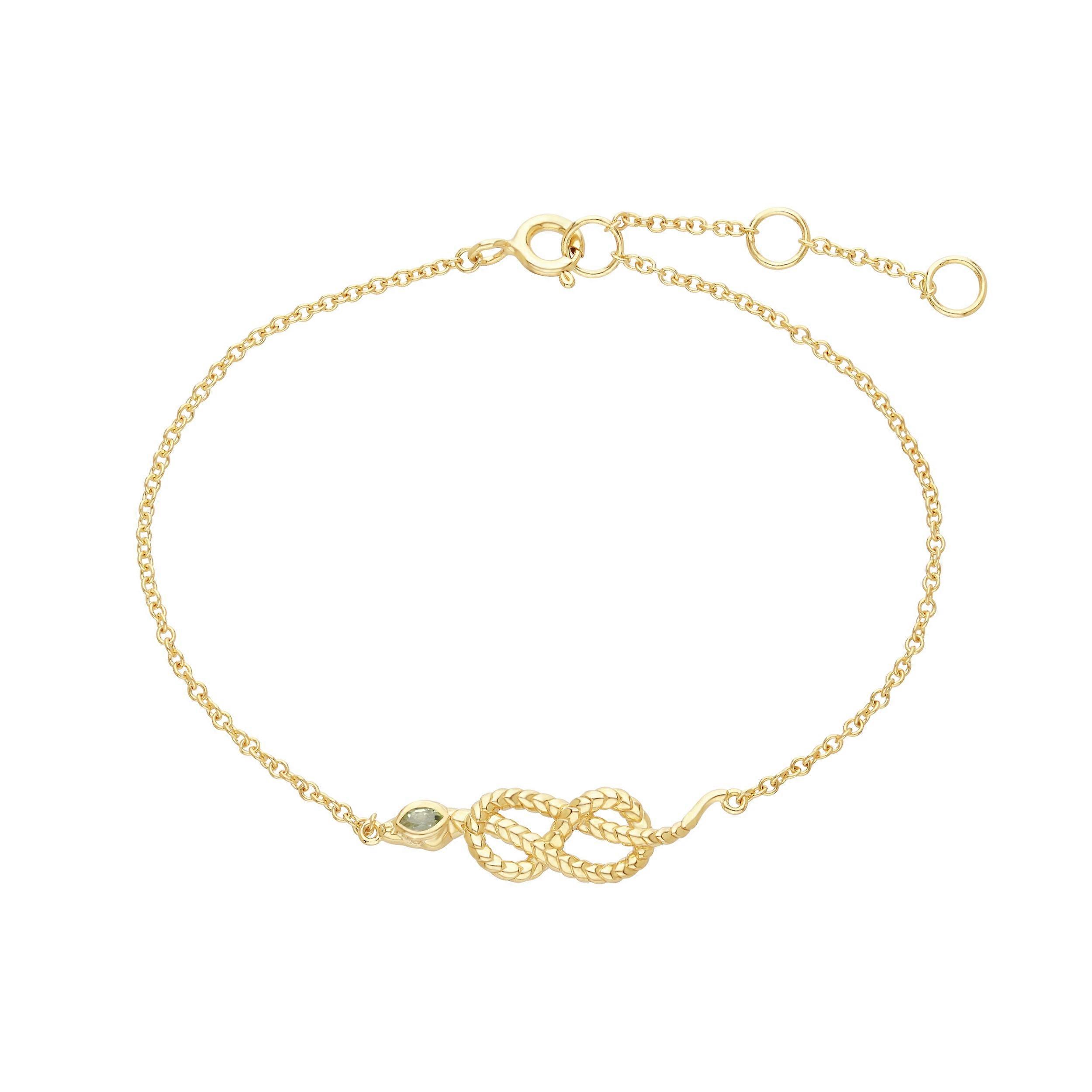 ECFEW™ Peridot Snake Link Armbånd i Forgylt Sterlingsølv