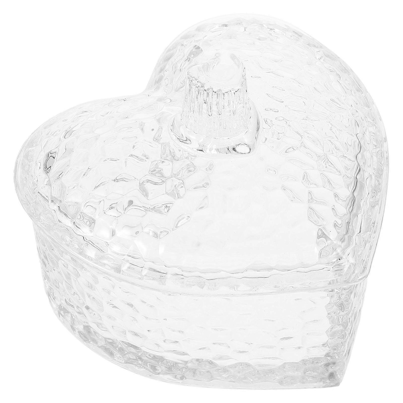 Heart Shaped Cookie Jar Decorative Glass Candy Box present Giving 1Pack