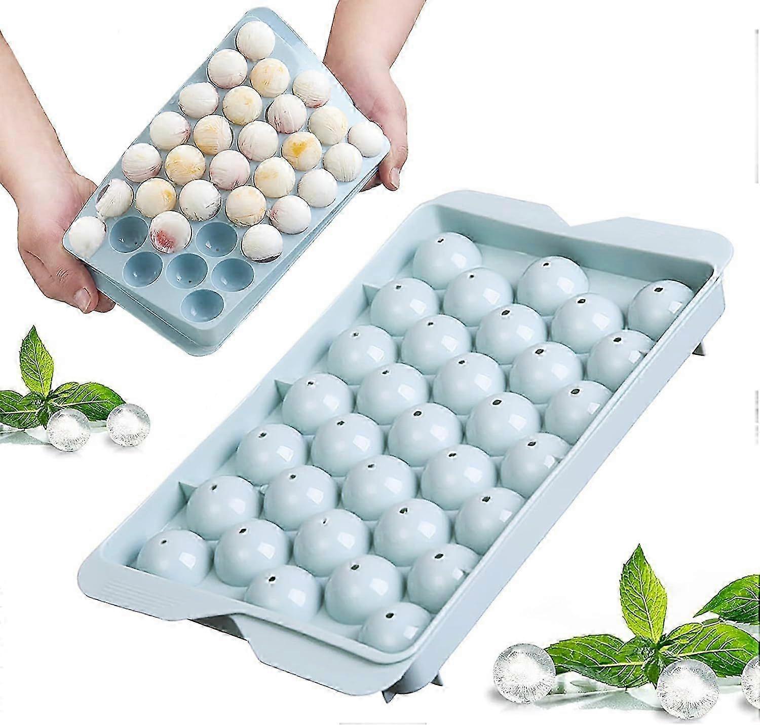 Silicone Ice Cube Tray 33-Cell with Lid, Easy Release Ice Ball Maker