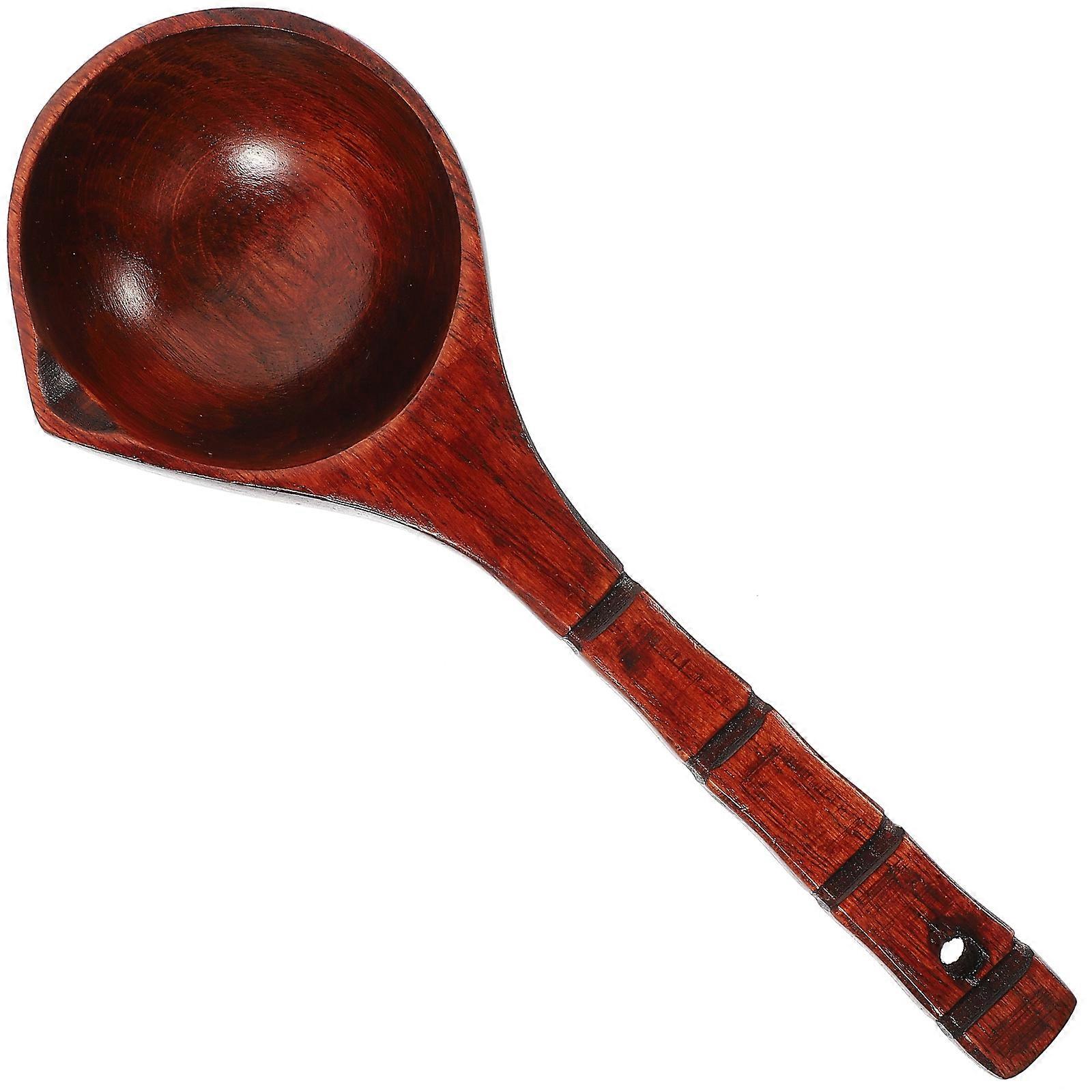 Long Handle Spoon Synthetic Material Coffee Color MultiFunctional Water Ladle for Home 15.5 in