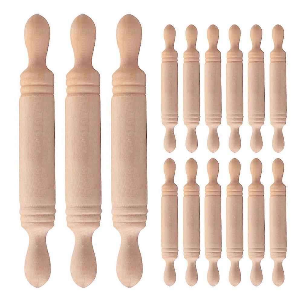 20pcs Mini Wooden Rolling Pins for Craft, Baking & Fondant Work – Small Dough Rollers for Pretend Play, Miniature Displays & Realistic Kitchen