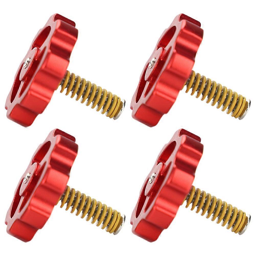 Thumb Screws And Nuts 3D Printer Screws Hand Twist Leveling Nuts For 3D Printing Red 3.80X3.80X0.80CM 4Pcs
