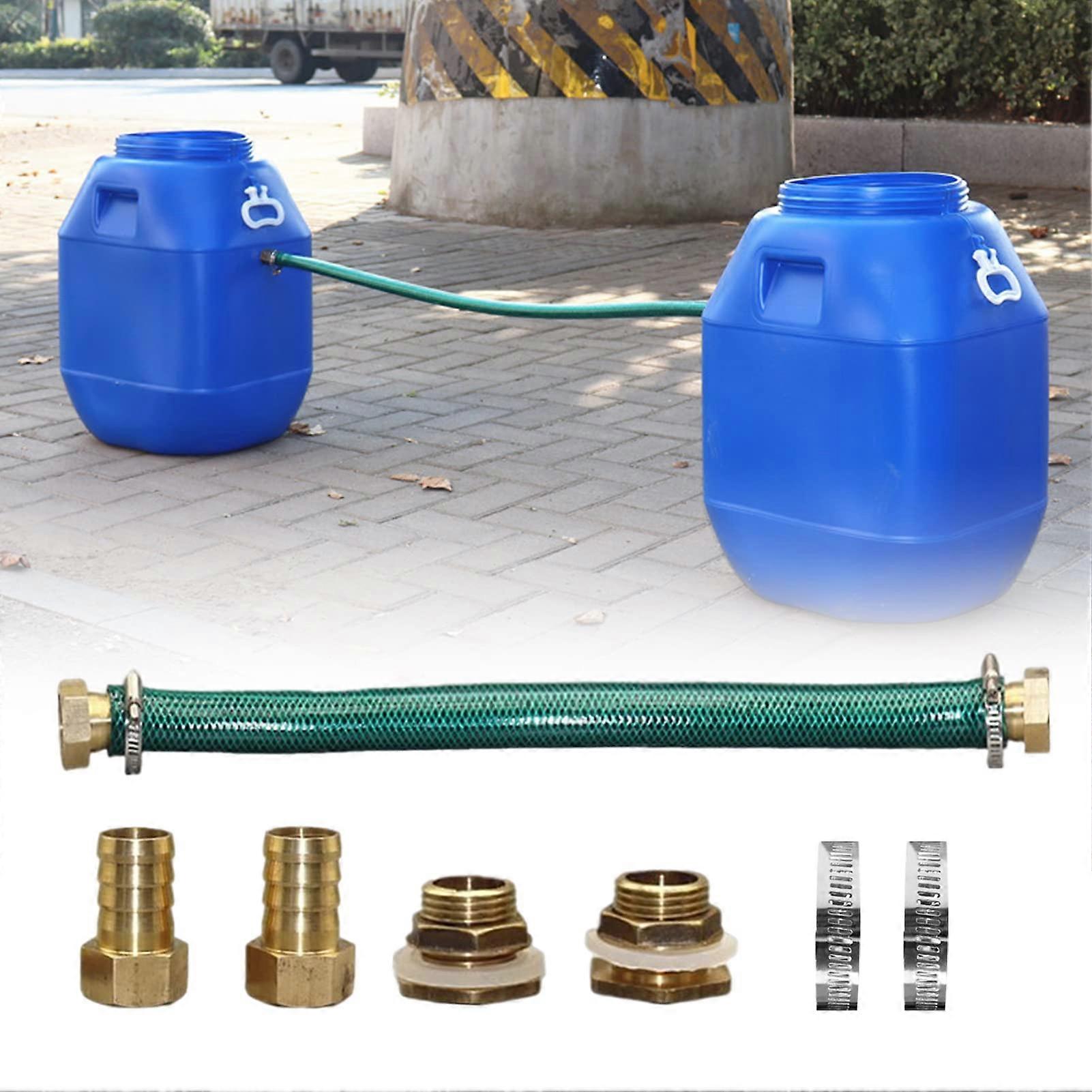 Rain Collector Rain Butt Connection Set 100 cm with 2 Hose Nuts, 2 Rain Outlet Connections, and 2 Clamps for Water Butt Systems