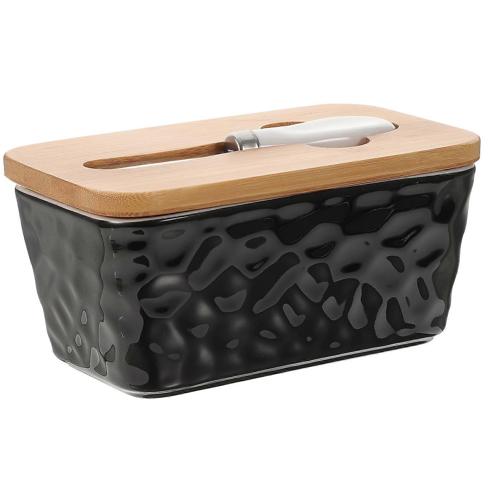 Convenient Butter Container Reusable Butter Holder Wear Resistant Butter Box Household Kitchen Utensil 17x10x8cm Ceramic Butter Storage 1Set