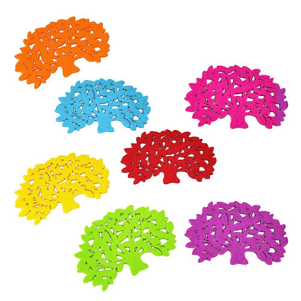 Cup Mat For Drinks Tree Felt Coasters Home Decorative Accessories 10Pcs