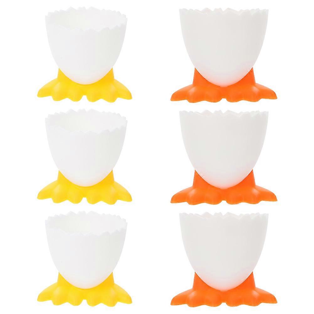 Rustic Eggs Holder Egg Cup with Base Children PP 6Pcs