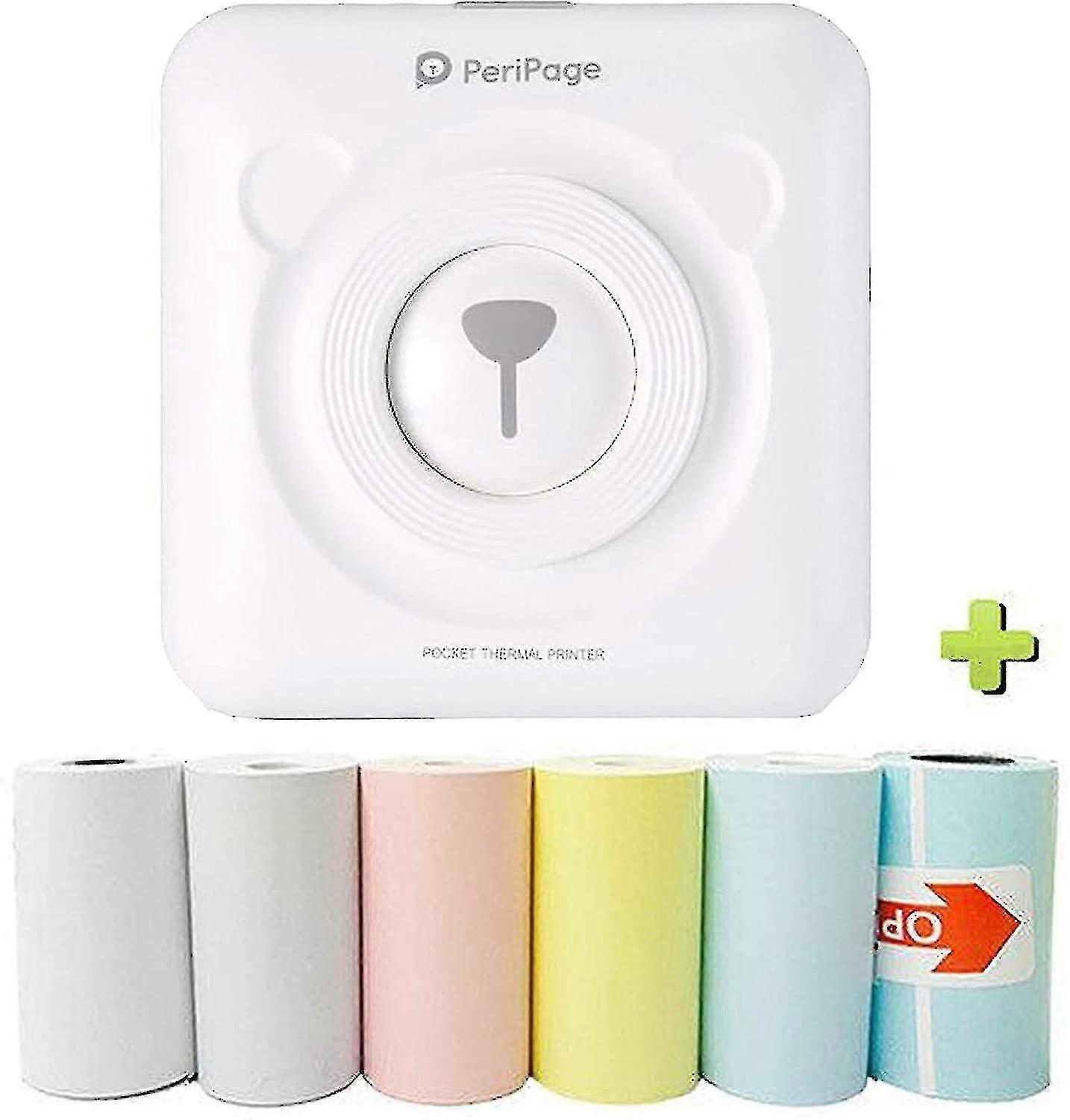 Mini Portable Photo Printer Pocket Image Picture Label Printer With 6 Mobile Phone Printing Paper - Aespa