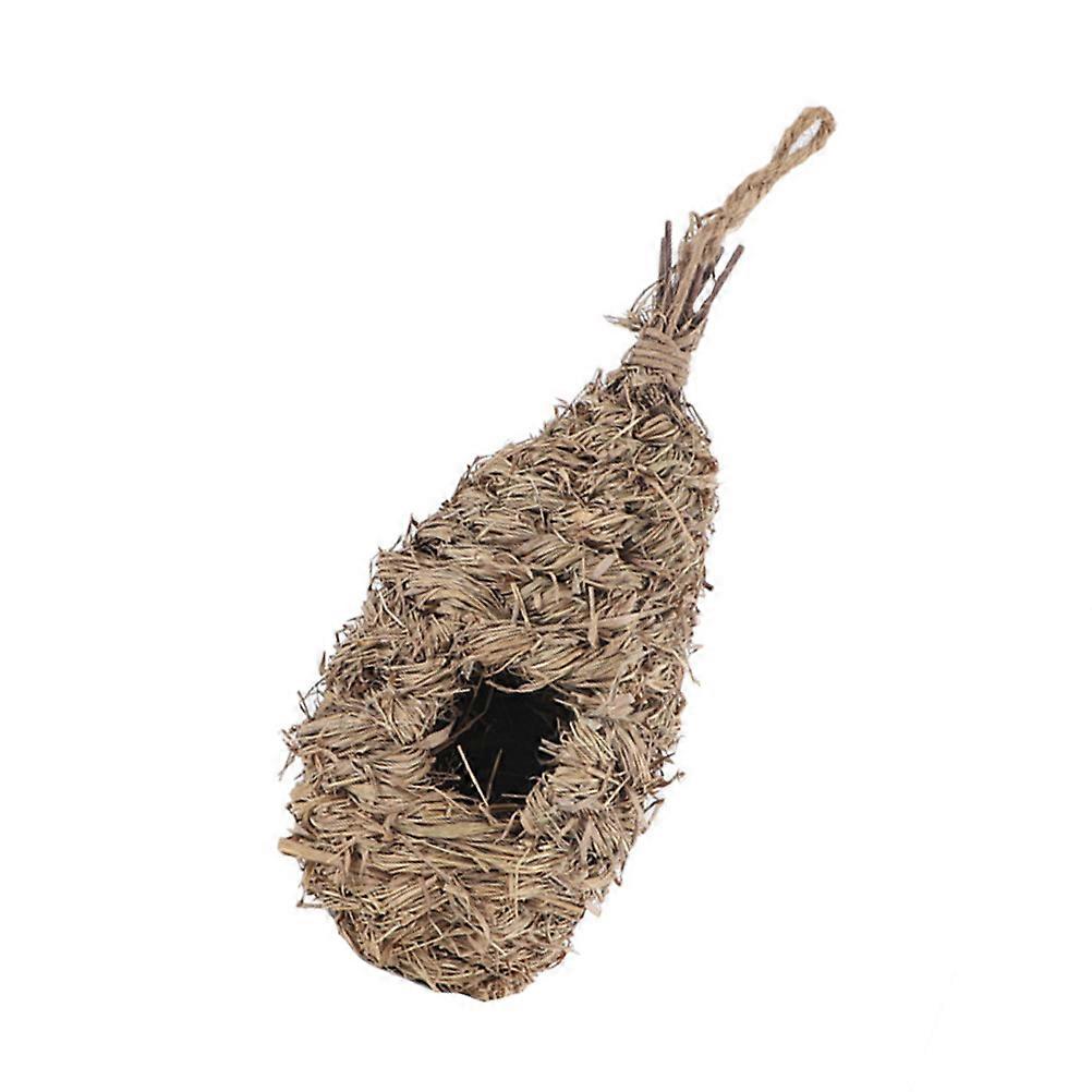 Yellow Bird Nest House for Using Oval Shaped Handmade Woven Safe Shelter