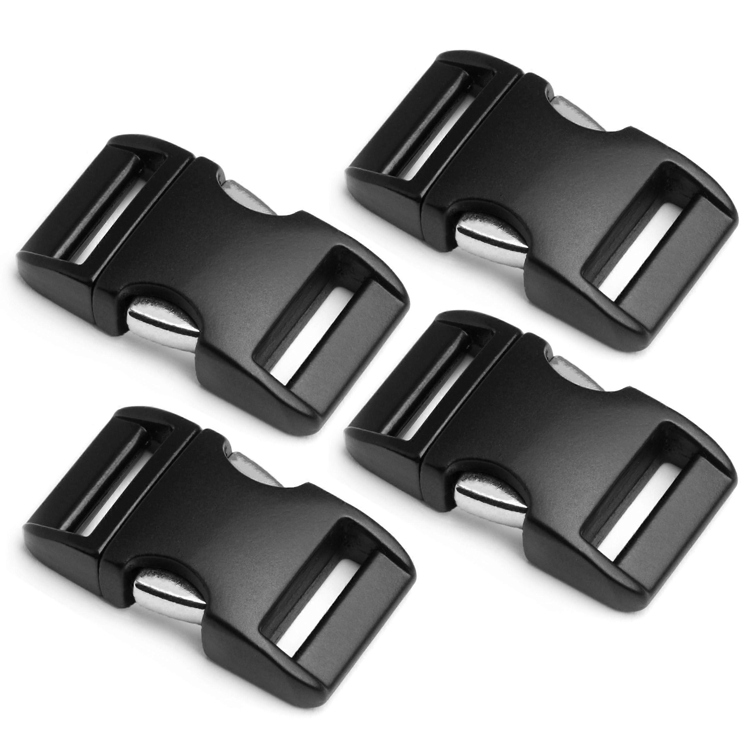 Alumaxx Metal Click Clasp, Set of 4, 3/8 Inch for Paracord Bracelets, Matte Black