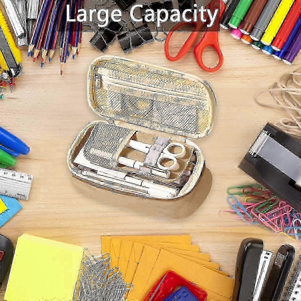 Expandable Pencil Case, Large Capacity Pouch Holder for School Stationery and Makeup Organizer for Students and Adults