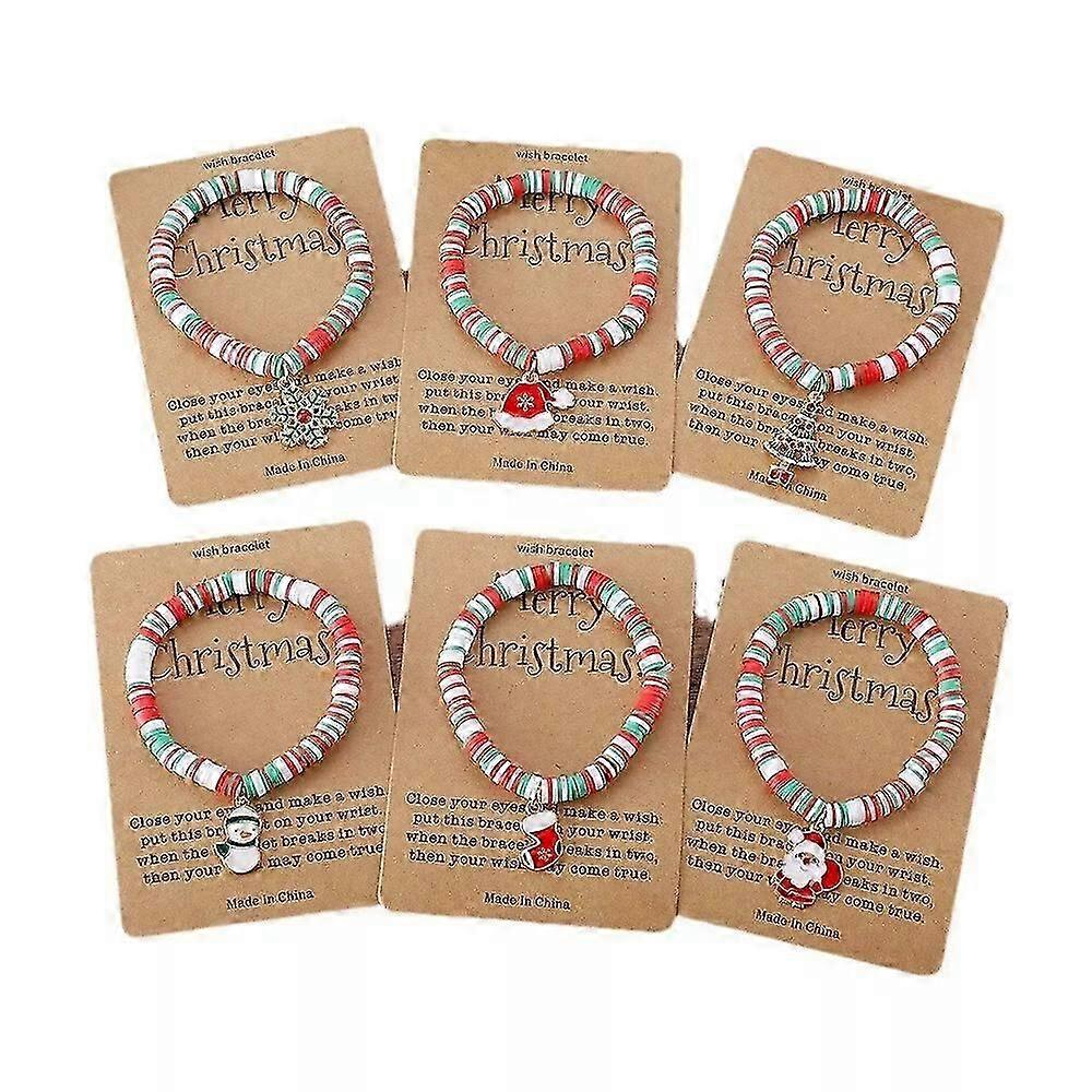 ファッションソフトセラミックスサンタクローススタークリスマスツリー雪だるまブレスレット女性女の子クリスマスブレスレットチャームパーティージュエリー