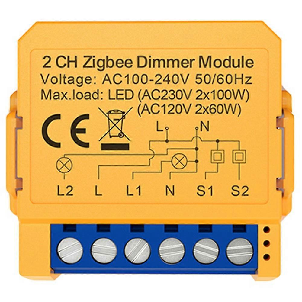 ZDMS16-2 Channel Tuya Smart Zigbee Dimmer Switch Smart Module with APP Remote Control Light Dimming