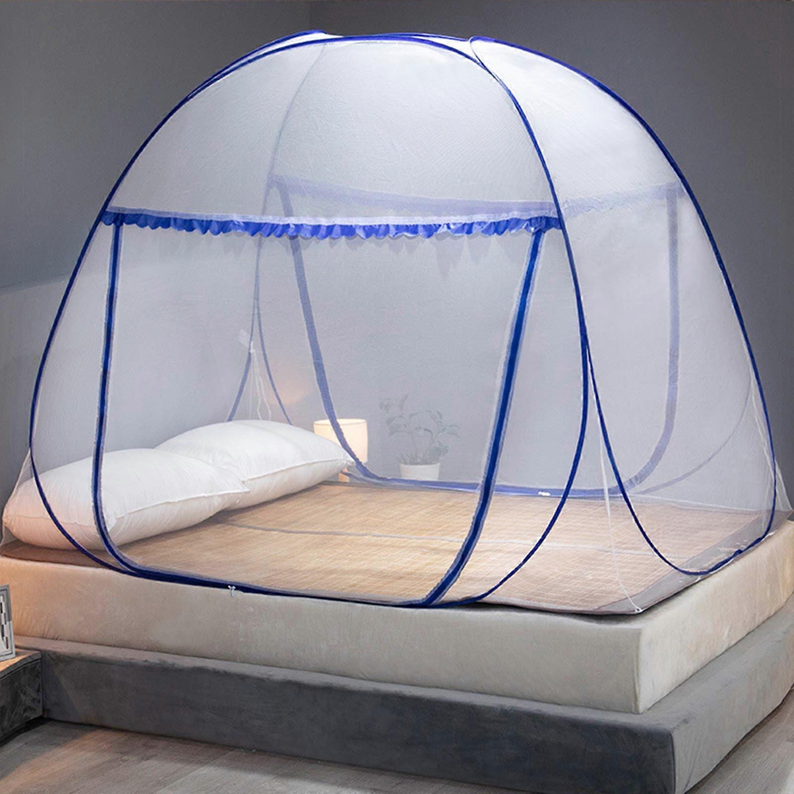 Mosquito Net for Bed - Pop-Up Foldable Double Door 150x200x150 cm, Easy Assembly, Bottom Protection for Camping and Home