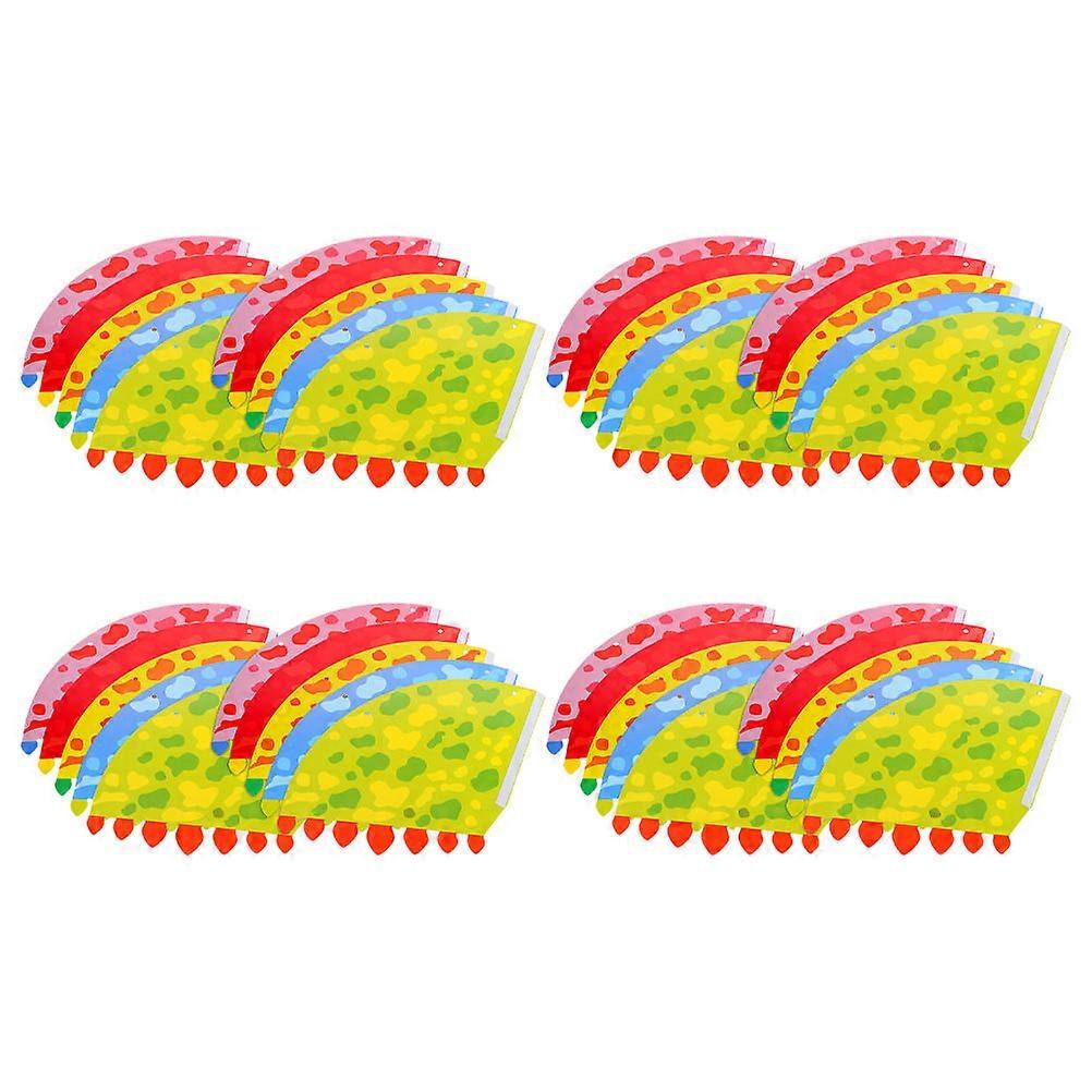 Animal Themed Paper Cone Hats Dinosaur Party Hats Kids Birthday Party Photo Props Assorted Color 33.00X21.40X0.10cm 40Pcs