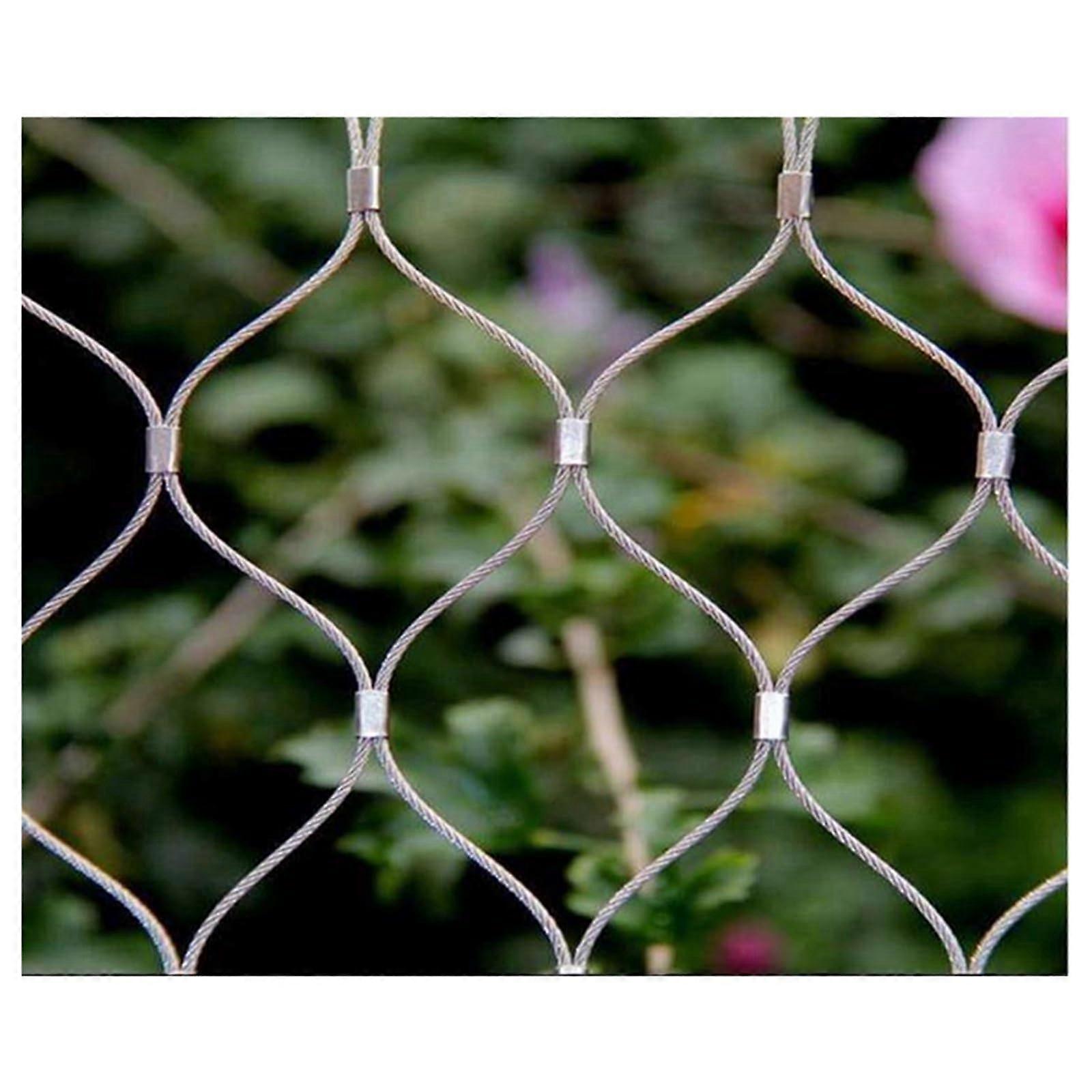 304 Stainless Steel Rope Net, Fall Protection Net, for Garden Farm, Stair Balcony, Poultry Cage Net, Chain Link Fence (L1.5xW7m)