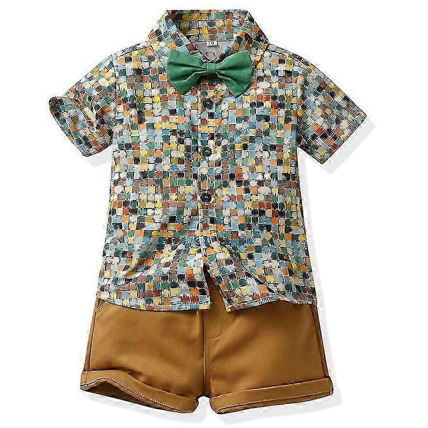 Boys Hawaiian Shirt and Short Set Beach Shirts for Kids Printed Casual Outfit 2 Piece