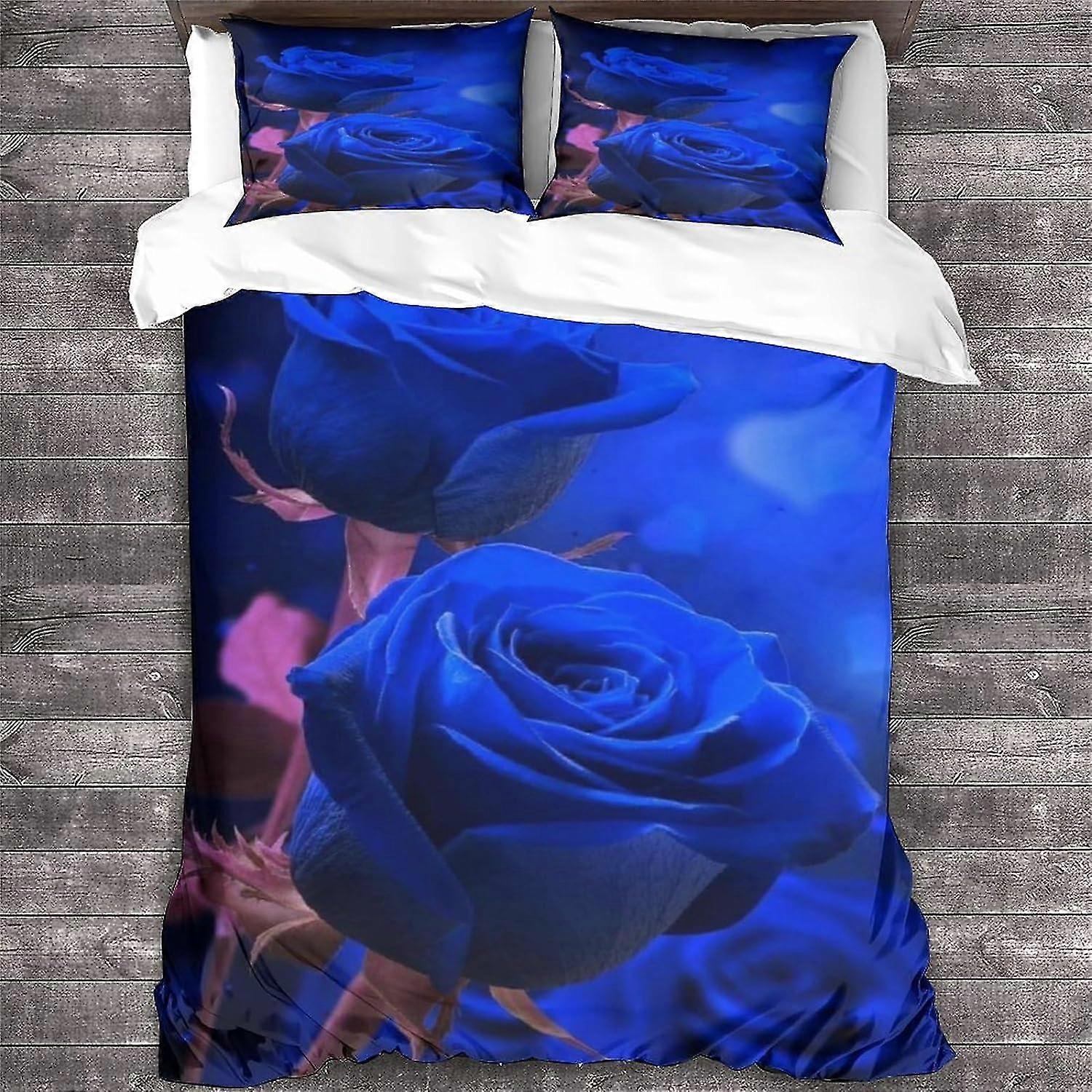 Botanical Floral Bedding King Duvet Cover with Zipper Closure, 3D Beautiful Printed Quilt