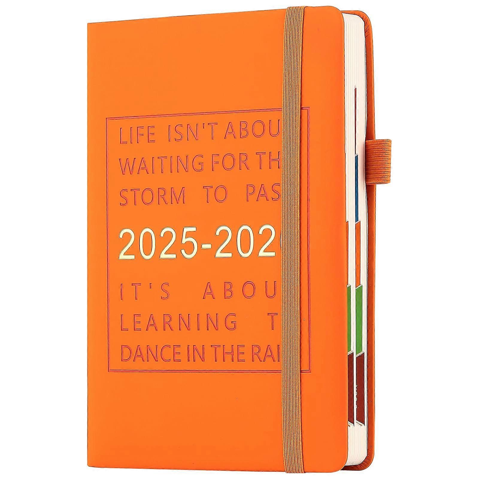 2026 A5 Page a Day Diary with Colorful Monthly Tabs Hardback Orange A5