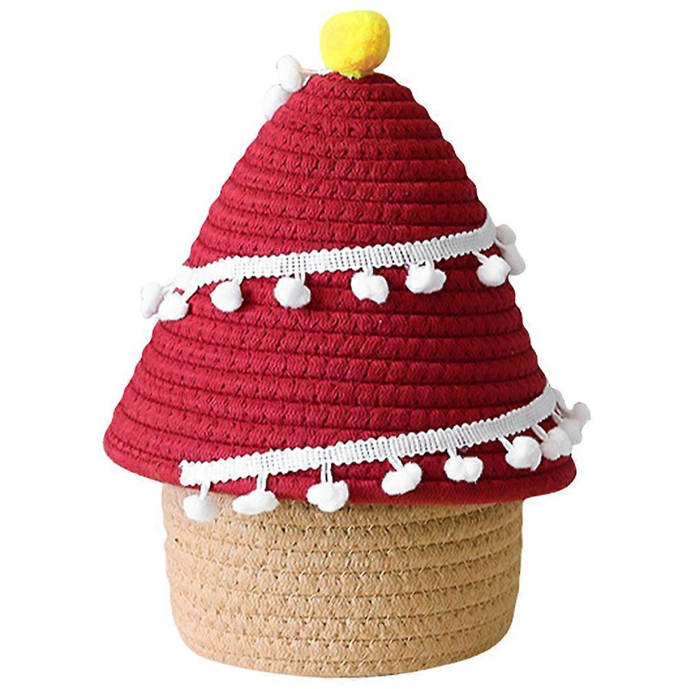 Cute Storage Box Christmas Tree Shape Desktop Knitting Basket Home Decoration Holiday present 26x20cm 1Pack