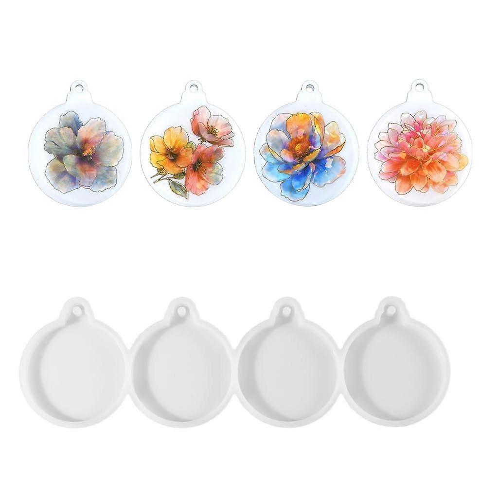 Stylish Round Silicone Pouring Molds for Unique Christmas Decorations and Craft Projects, Easy to Use and Demolding