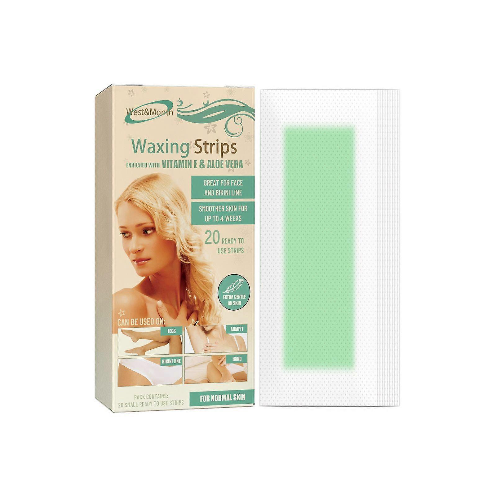 Nazik Saç Açıcı Wax Şeritleri Hızlı, Etkili, Doğal İçerikler ile Balmumu & Reçine Kullanımı Kolay, Kalıntı Bırakmadan, Pürüzsüz, Beslenmiş Kayak için 20 Adet