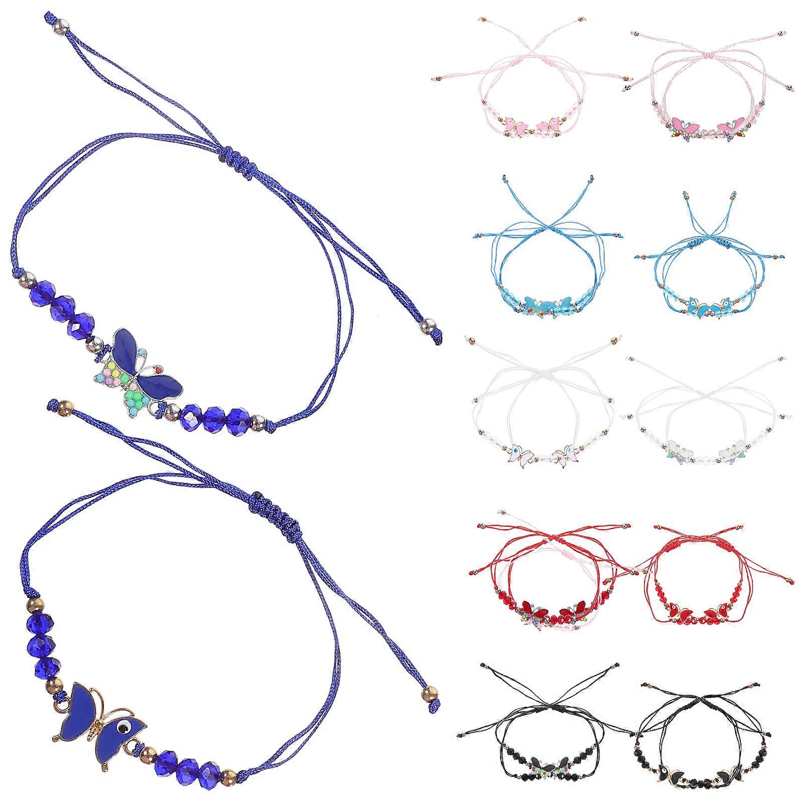 48PCS Bohemian Butterfly Crystal Beads Woven Drawstring Style for Parties, Special Events & Everyday Wear