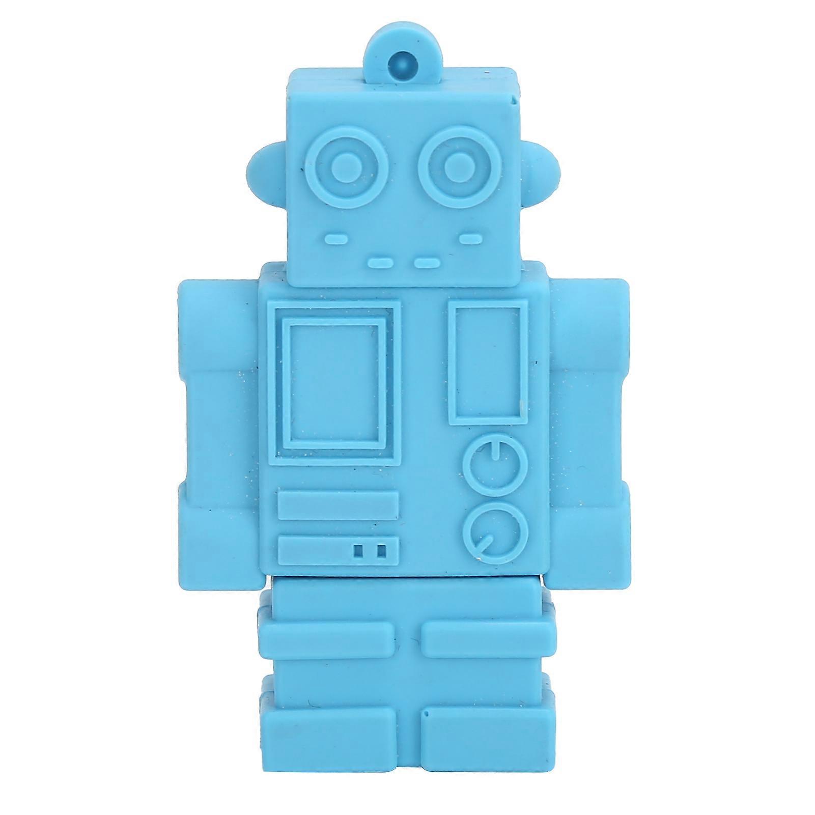 Cartoon U Disk Blue Robot Appearance High Speed Bulk Storage Flash Drive Memory Device