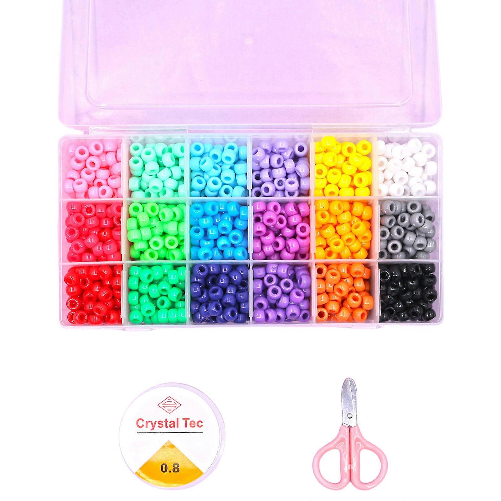 Adjustable Elastics Cord Bracelet Set With Vibranting Color Resin Beads Plastic Charm for DIY Craft Enthusiasts