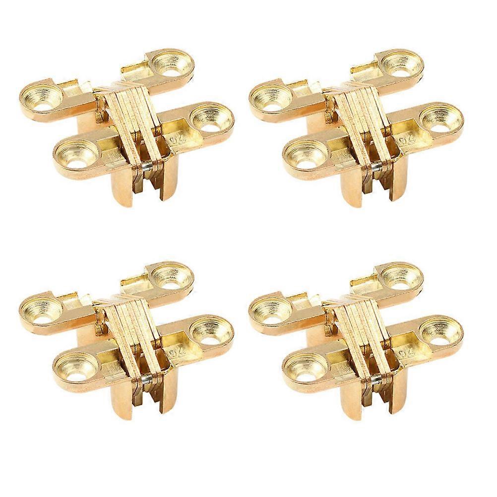Hidden Hinges for Doors Small Hinge Supporting Hinge for Folding Shelf Zinc Alloy Golden 4X3.4X1.1CM 4Pcs