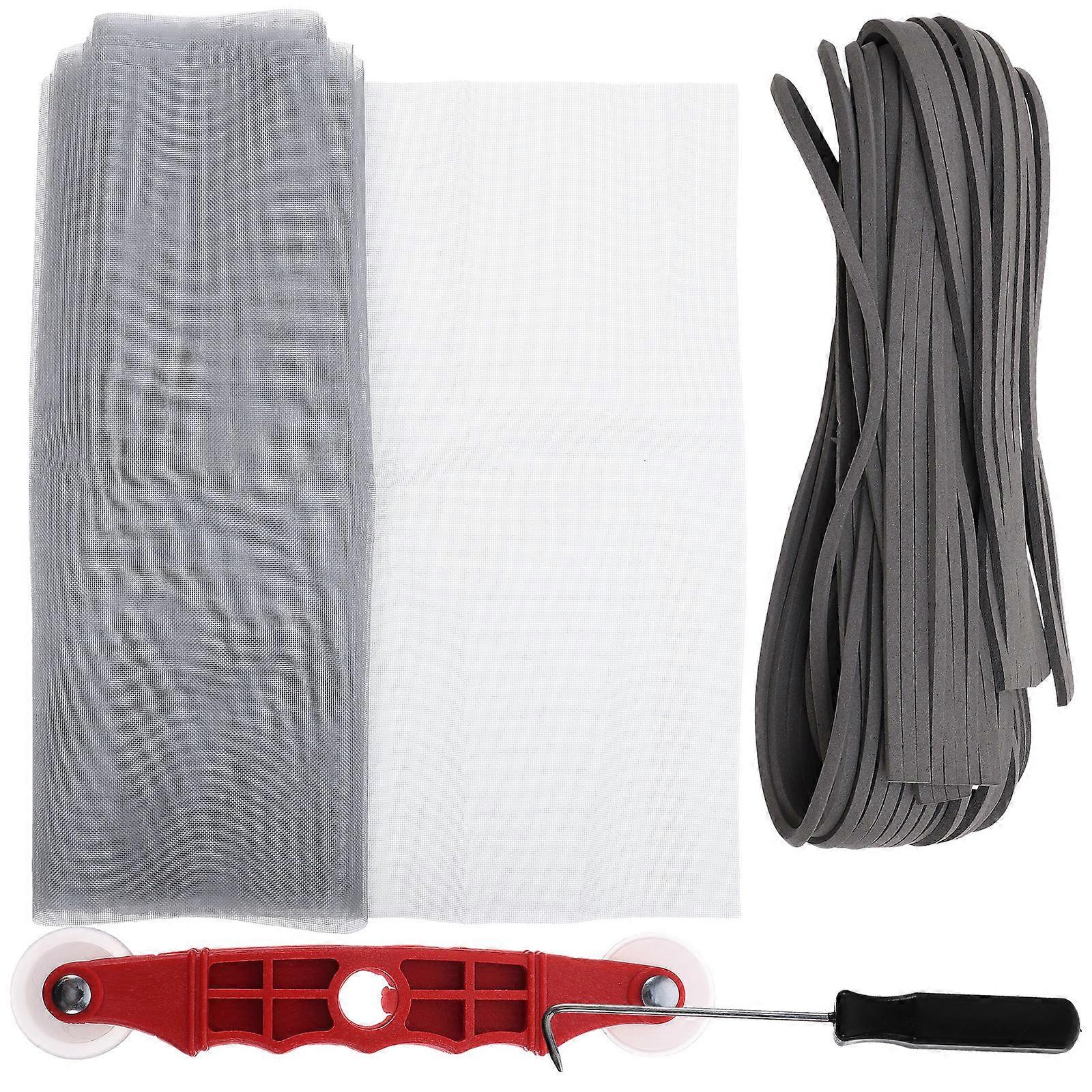 Screen Mesh Repair Kit For Window Screen Replacement Light Grey 60x500cm 1Set