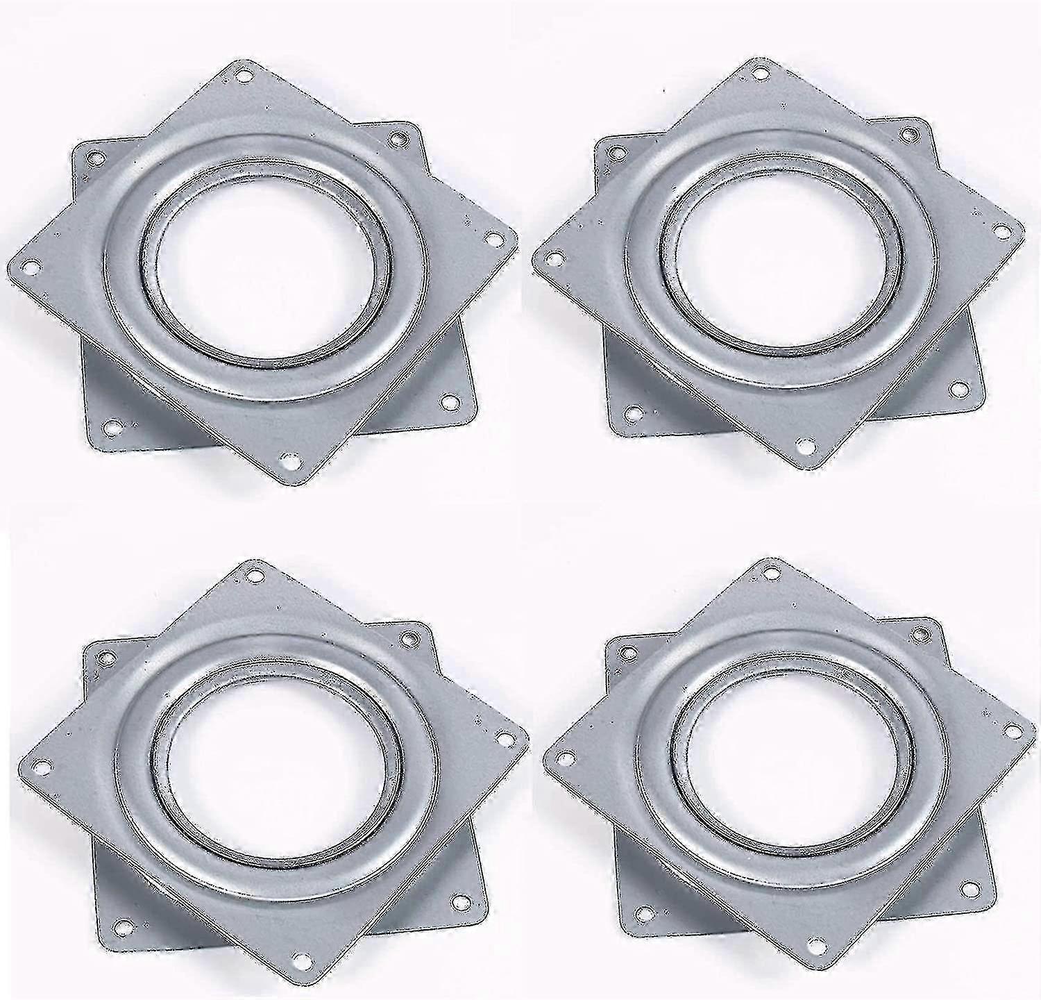 4 Pieces 3 Swivel Plate 360 Degree Square Bearing for Display Shelf and Furniture Kitchen TV Rack Desk Dining Table