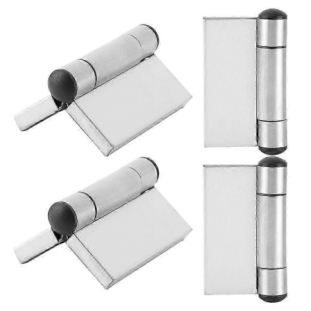 Set of 4 Stainless Steel Spring Hinges - Automatic Closing Cabinet & Wardrobe Hardware for Easy Installation and Durability