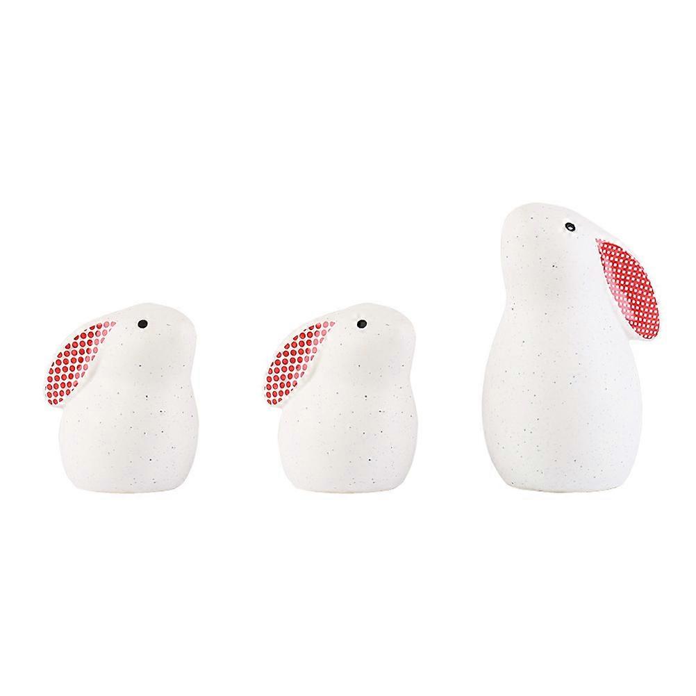 Ceramic Animal Figurines Ornaments Nordic Style Rabbit Sculpture Easter 12.2X7.5X6.5CM 3Pcs