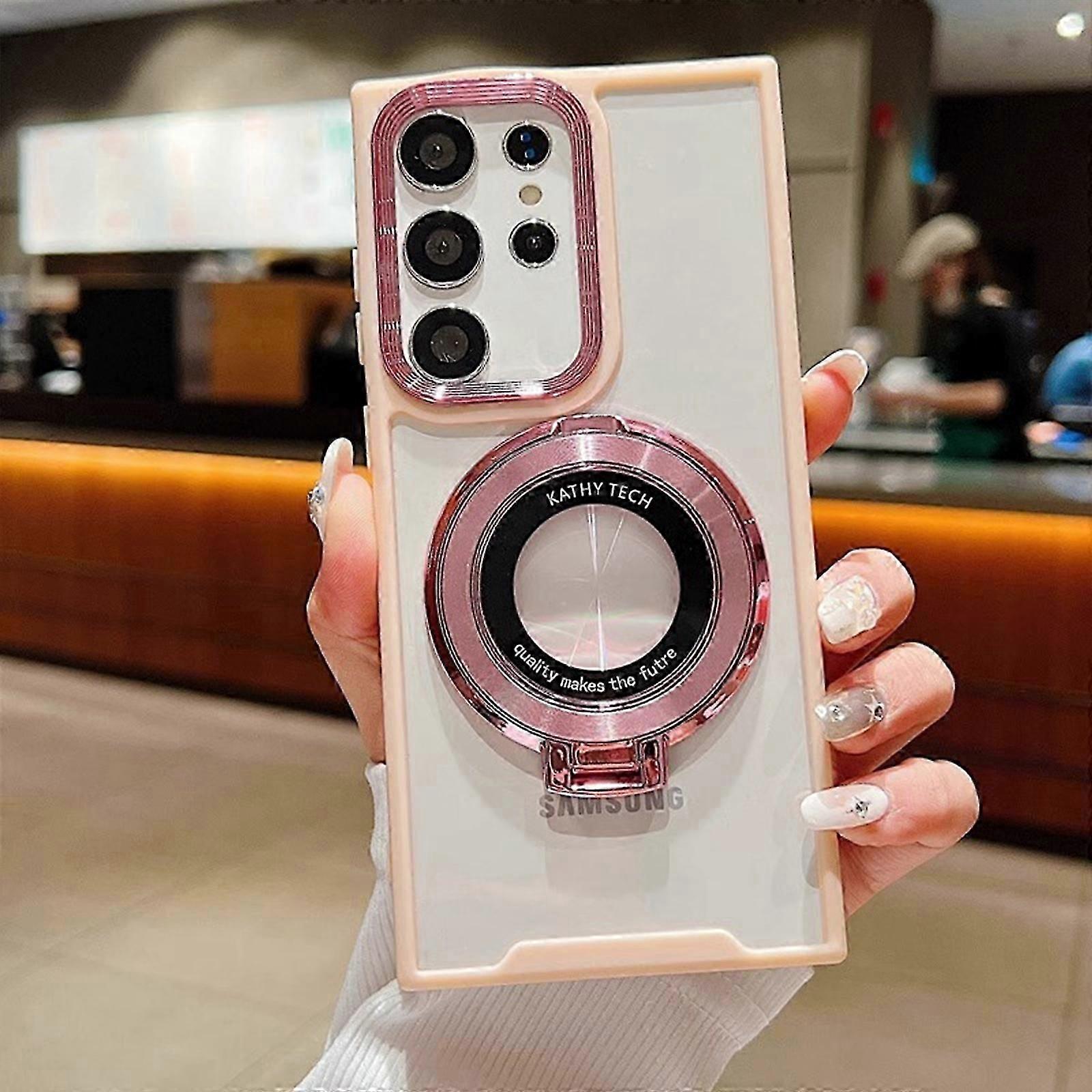 Clear S24 Ultra Case with Magnetic Stand Compatible with MagSafe, Shockproof Protective Galaxy S24 Ultra Phone Case with Kickstand