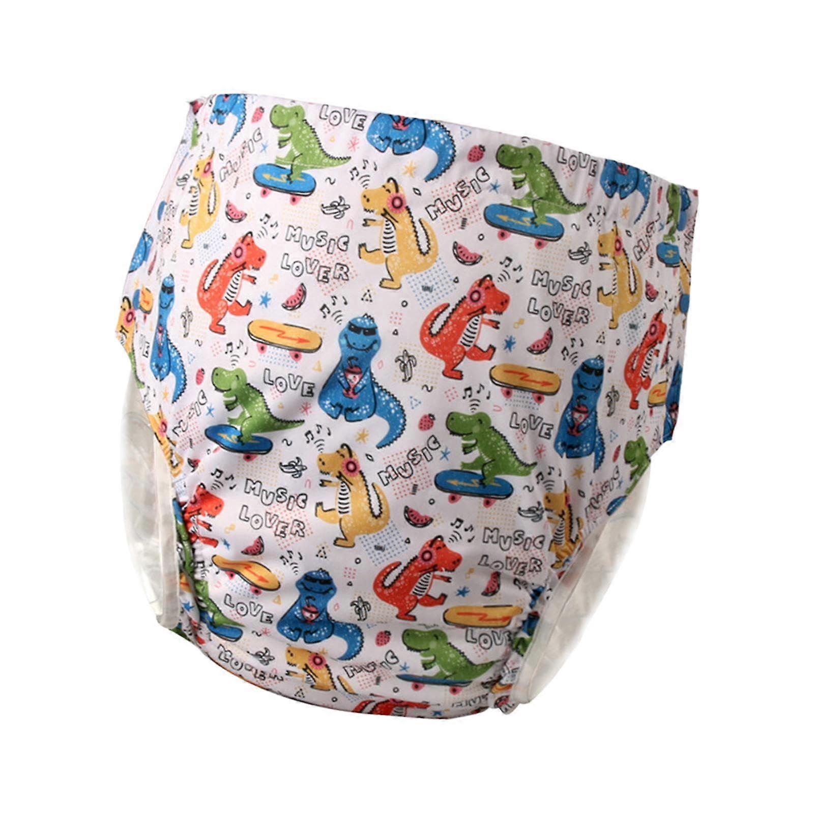 Cloth Diaper Adult Washable Nappy Cover Adjustable Buckle Side Reusable Soft Material Quick Dry Dinosaur XXL Dinosaurier Xxl