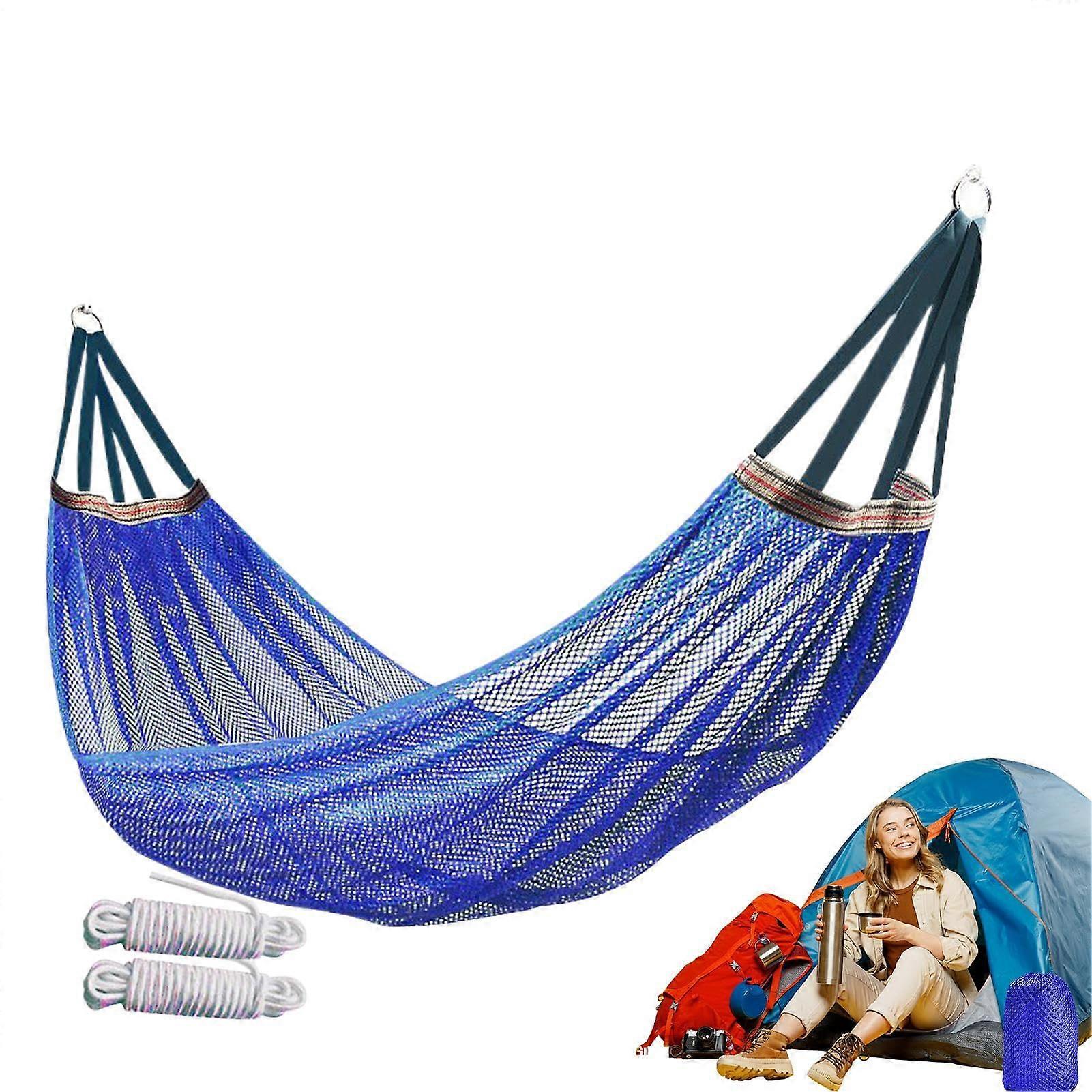 Camping Hammock Breathable for Outdoor, Relaxation, Garden, Blue