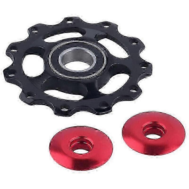 Black Aluminum Alloy Rear Derailleur Guide Wheel for Mountain Bikes - 11 Tooth Upgrade Part for Smooth Shifting