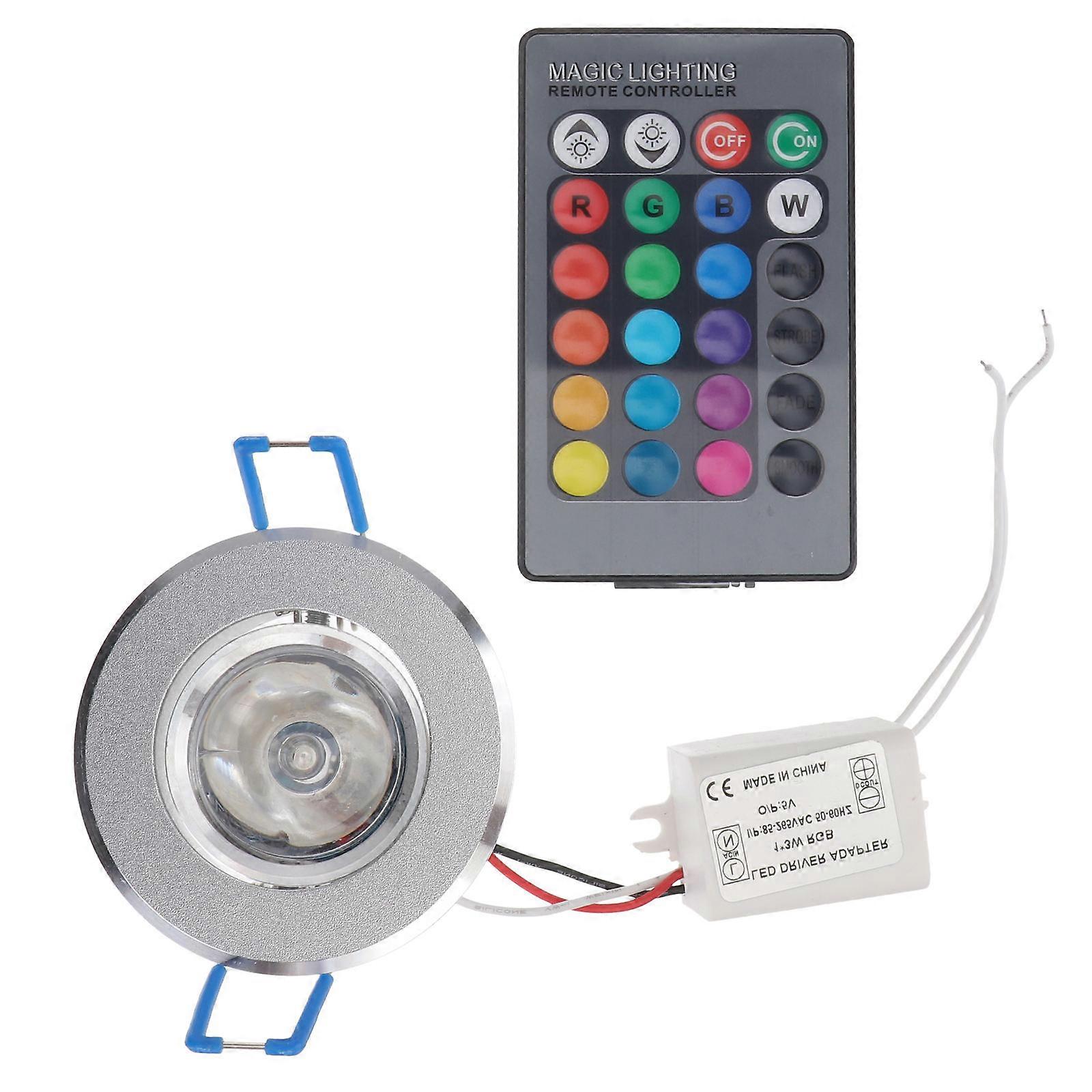 Adjustable RGB LED Ceiling Spotlight with Remote Control for Color Changing Atmosphere Lighting in Home, Bar, KTV, Exhibition, and Festival Settings