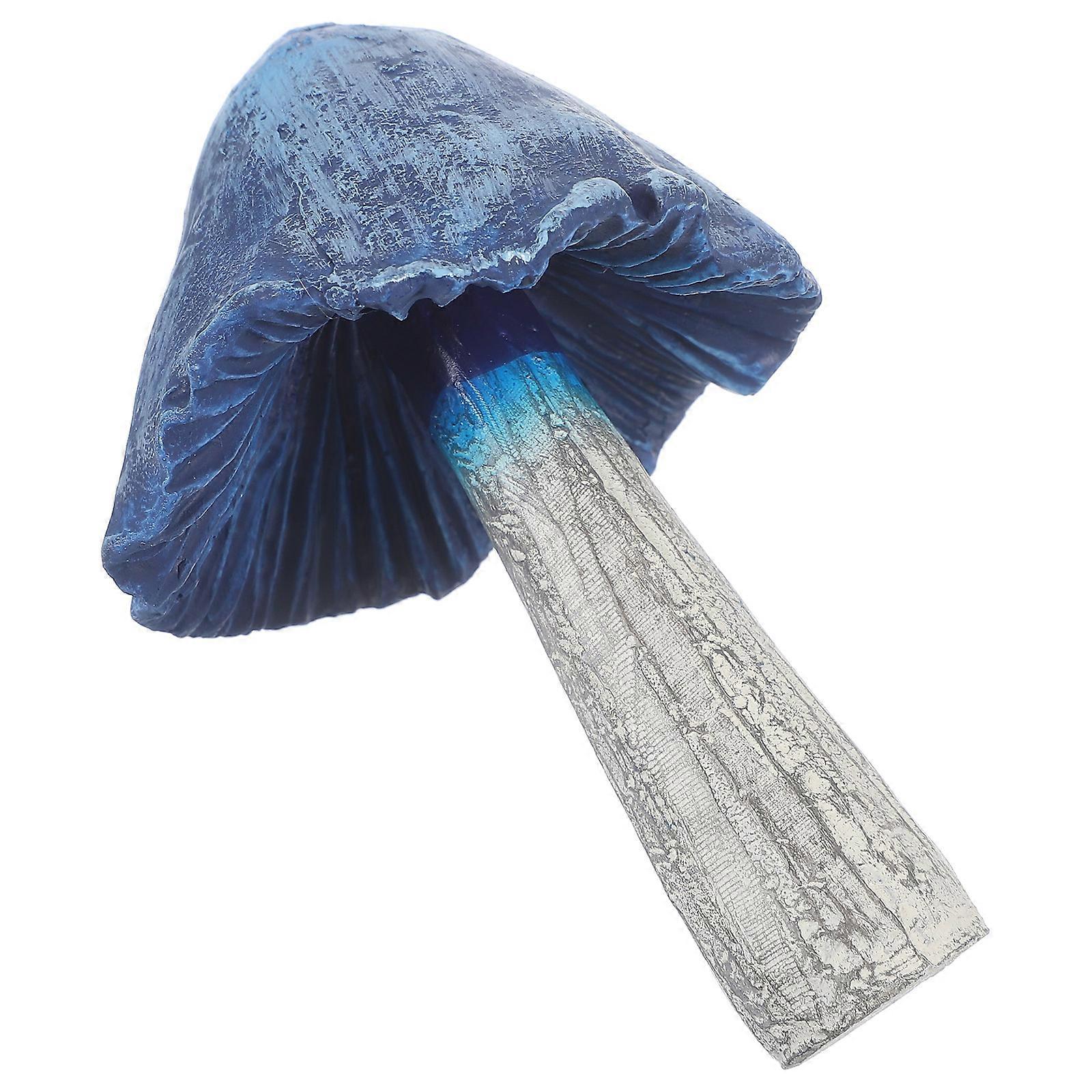 Mushroom Decor Blue Resin Tiny Miniature Mushroom Figurines for Versatile Use