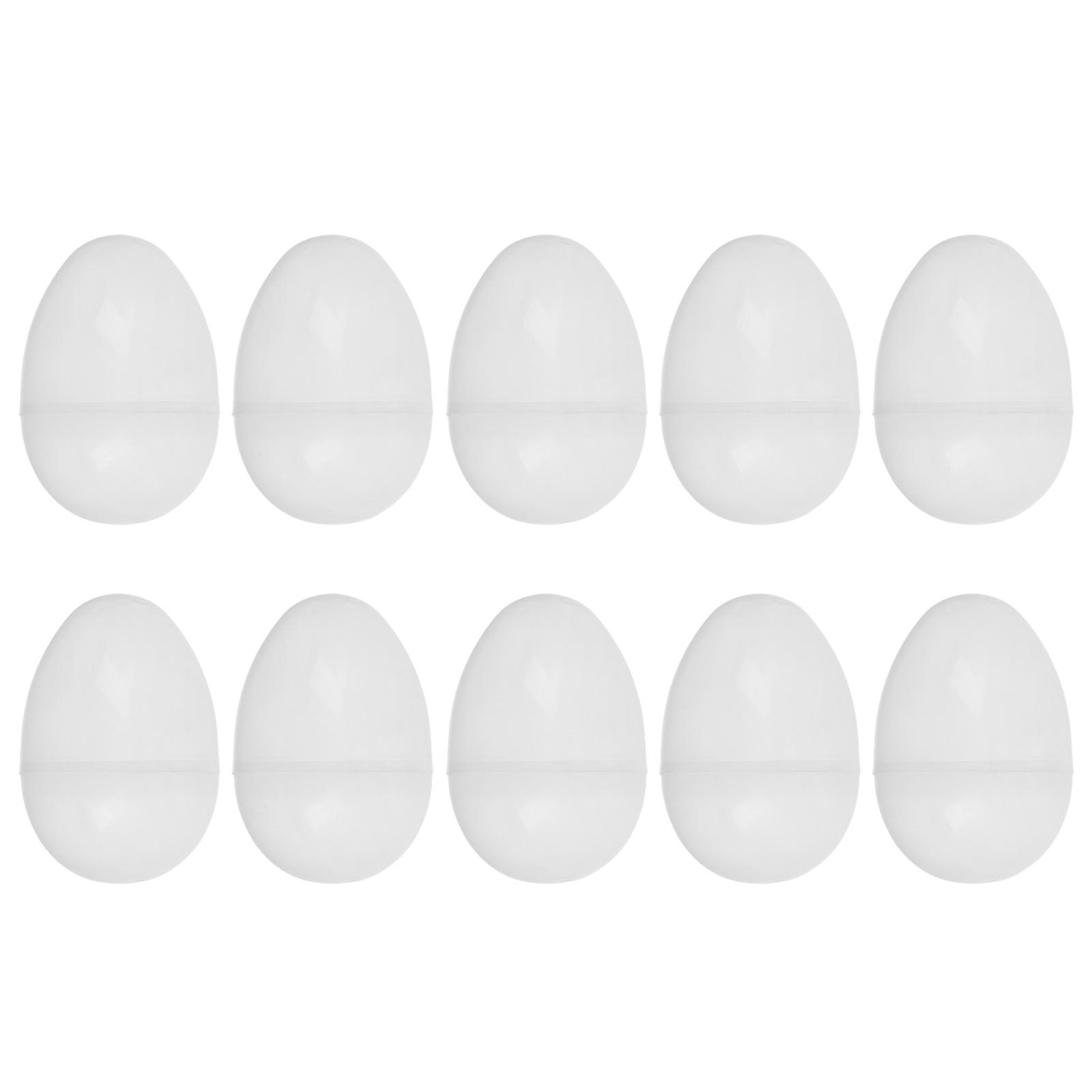 Plastic Clear Fillable Easter Eggs Transparent Decoration For Easter Party Favors Egg-Shaped 10Pcs