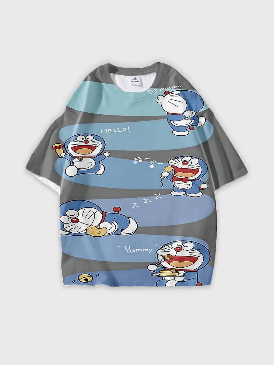 T-shirt round neck Cartoon Pattern loose short sleeve A81