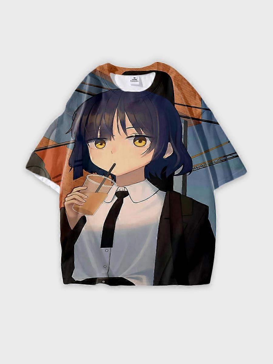 T-shirt round neck Role Pattern loose short sleeve D512